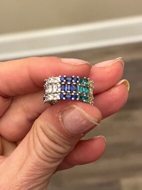 Freida Rothman Vault Multicolor Gemstone Stack Ring - Women Jewelry size 4.5